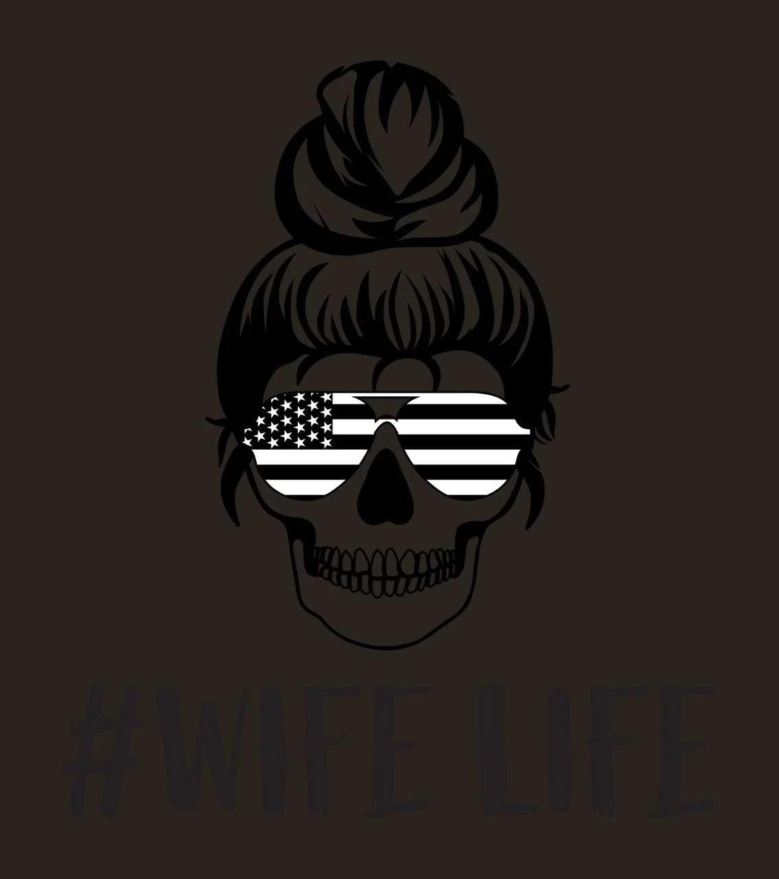 Flag Skull With Glasses stationary sunglasses bun hairstyle contrast preview thumbnail