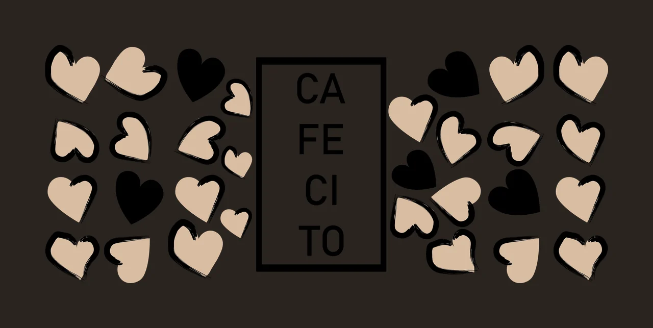Can Glass Wrap Cafecito Text In Rectangular Frame with hearts contrast preview thumbnail