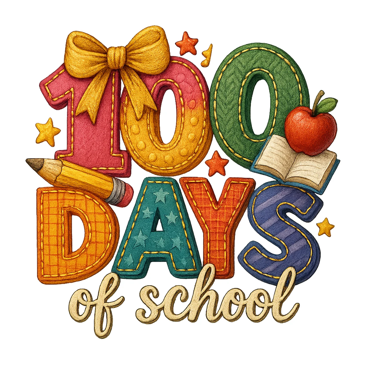 100 Days of School Brushstroke Teacher Quotes Design School