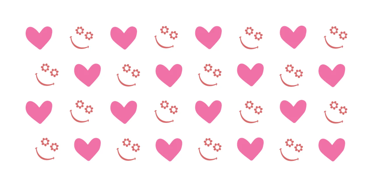 Hearts Can Glass Wrap And Smiley Face Pattern faces repeating