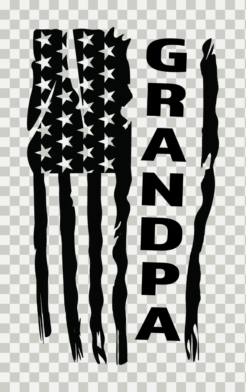 American Flag Granpa Vertical Distressed Graphic Wave Stars transparency and detail preview thumbnail