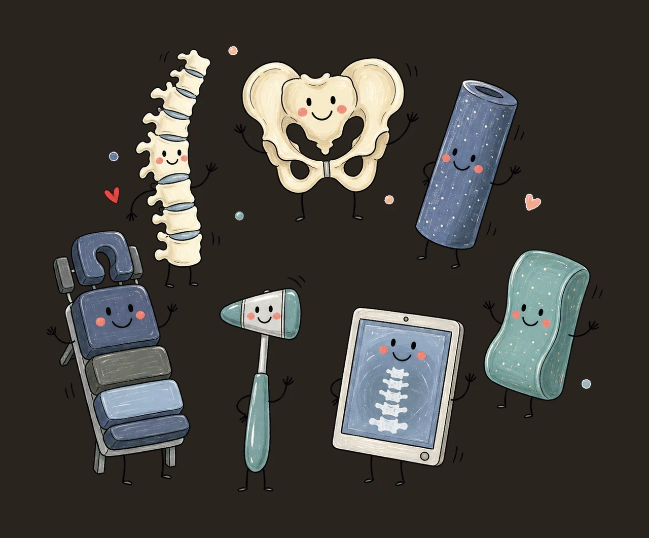 Chiropractor Occupation Doodles Cute Variation D contrast preview thumbnail