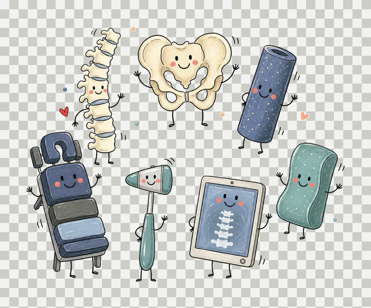 Chiropractor Occupation Doodles Cute Variation D transparency and detail preview thumbnail