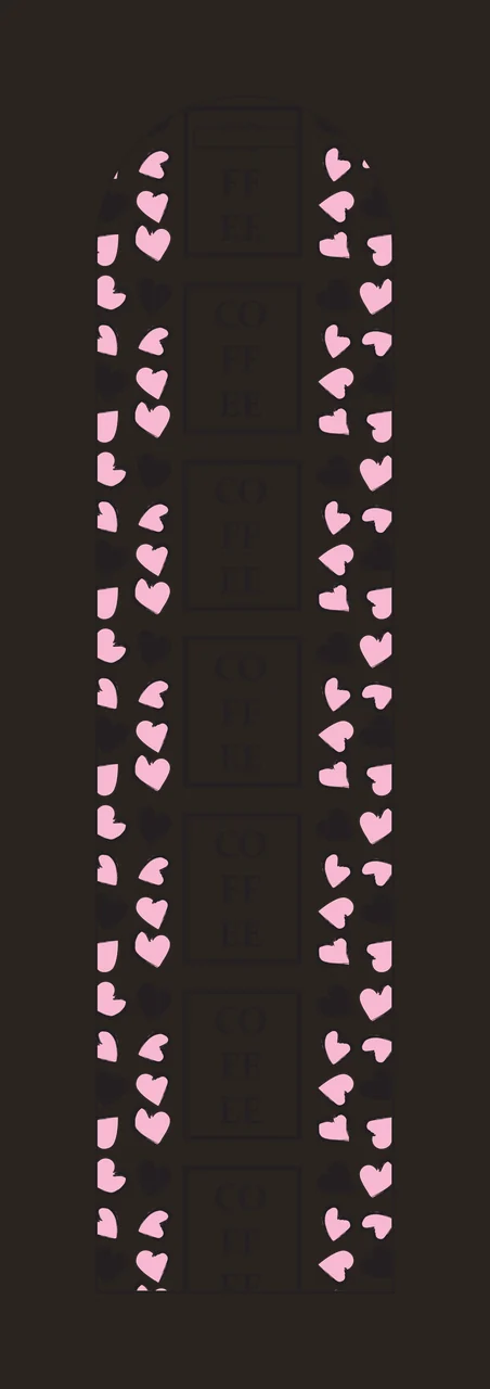 Coffee Heart Pattern Strip black white monochrome vertical contrast preview thumbnail