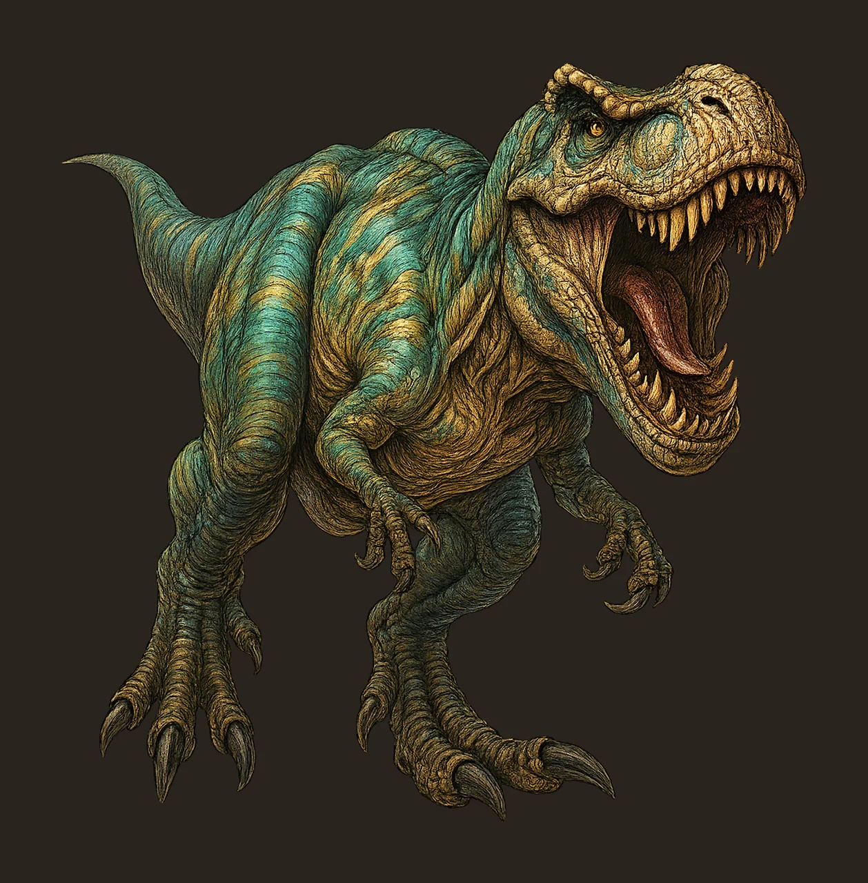 Rex Watercolor Artwork Dinosaur Art High Quality 300 DPI contrast preview thumbnail