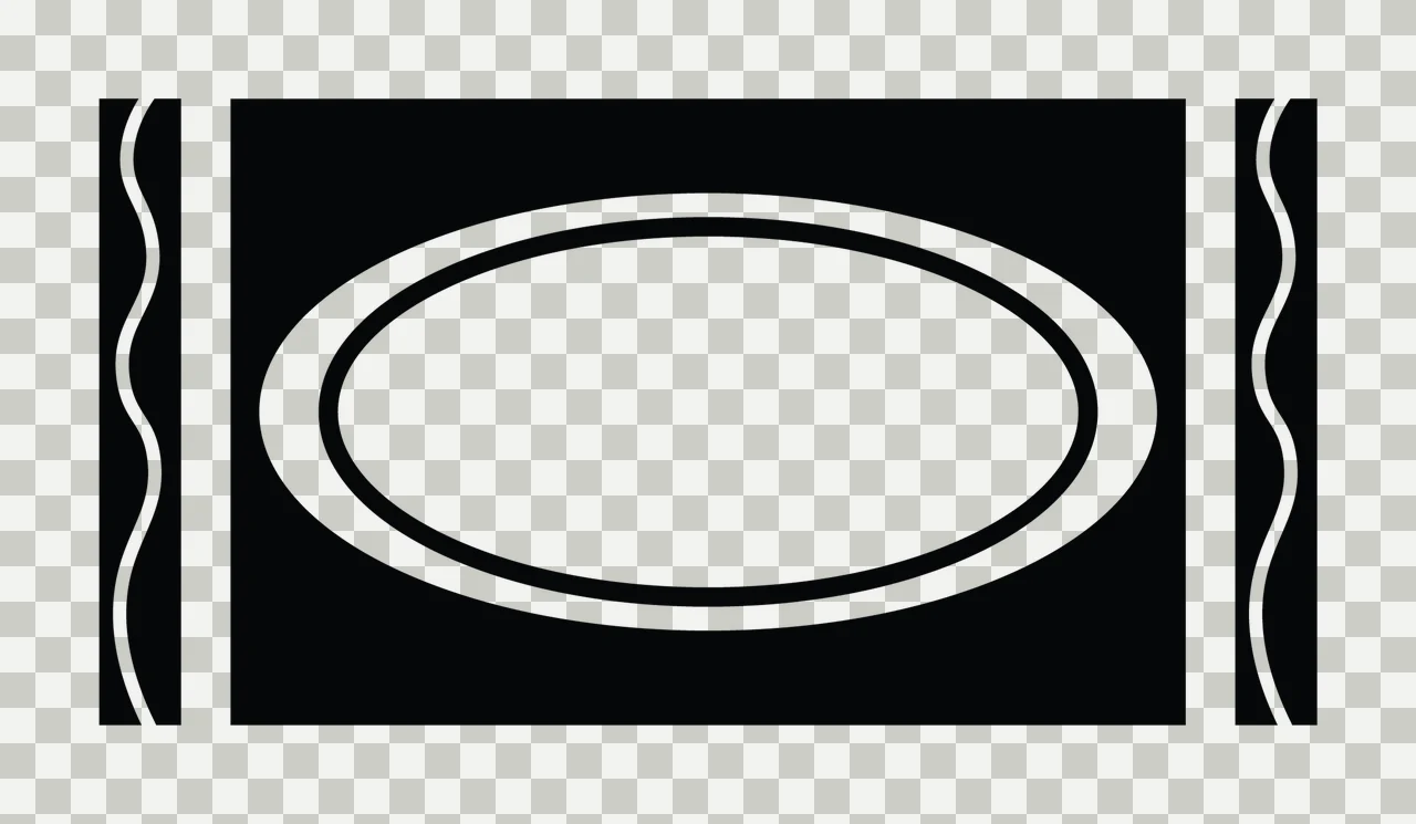 Blank Oval Badge With Border wavy lines frame minimalist transparency and detail preview thumbnail