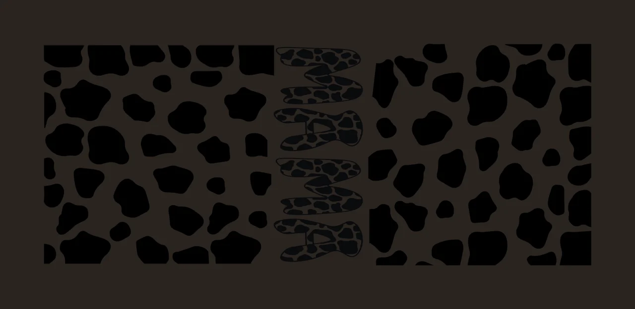 Cow Can Glass Wrap Mama Print Patterned Text pattern black contrast preview thumbnail
