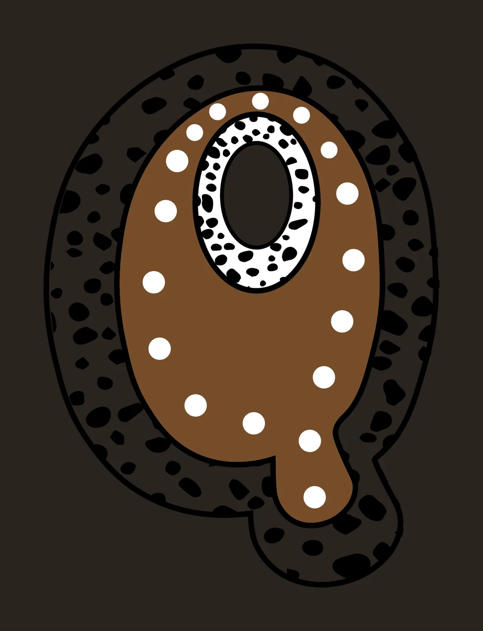 Dalmatian Dots Font Race Doodle Character 31 racing checkered flag contrast preview thumbnail