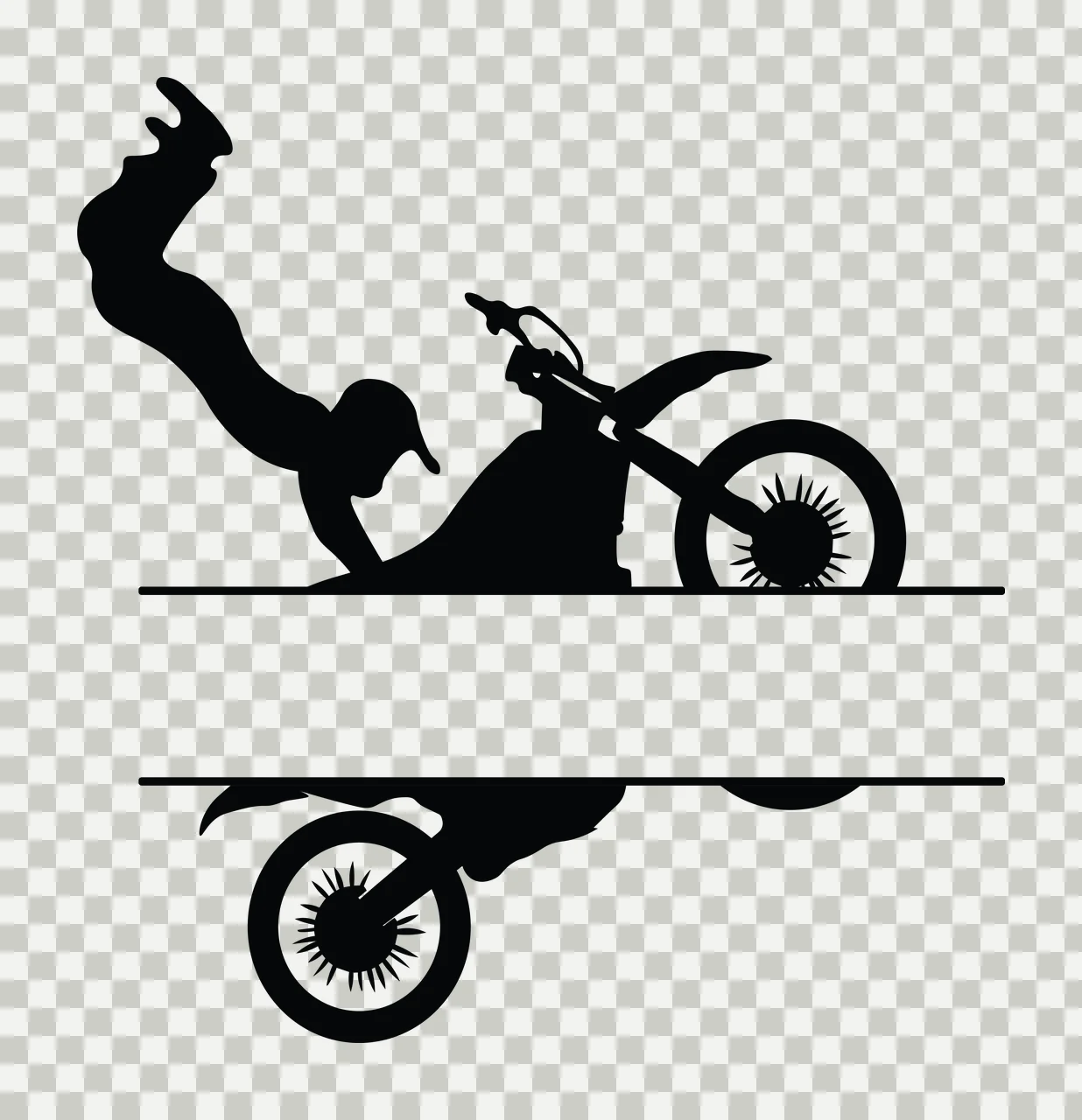 Dirt Bike Monogram Motocross Character 03 scalable logo design transparency and detail preview thumbnail