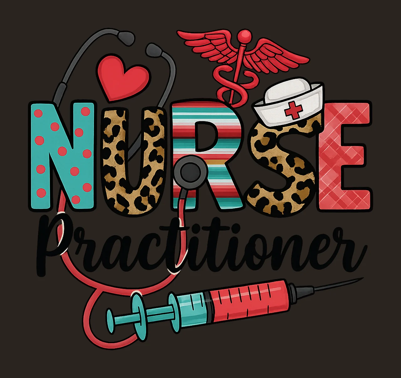 Nurse Practitioner sublimation design download Nurse life contrast preview thumbnail