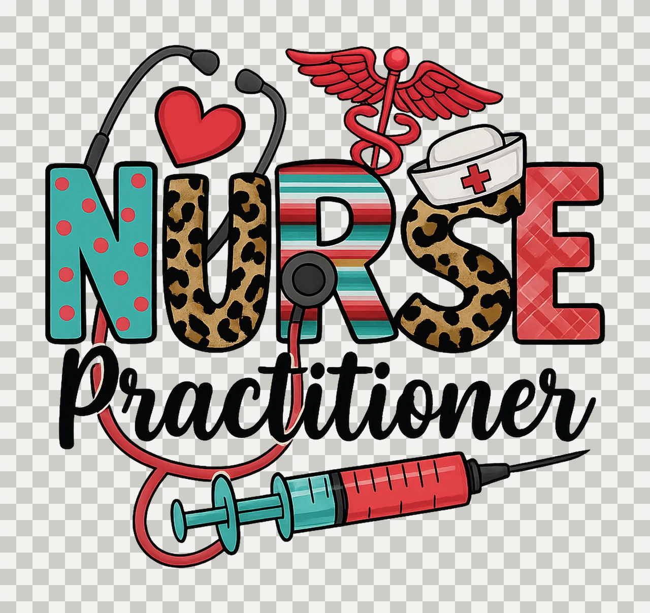Nurse Practitioner sublimation design download Nurse life transparency and detail preview thumbnail