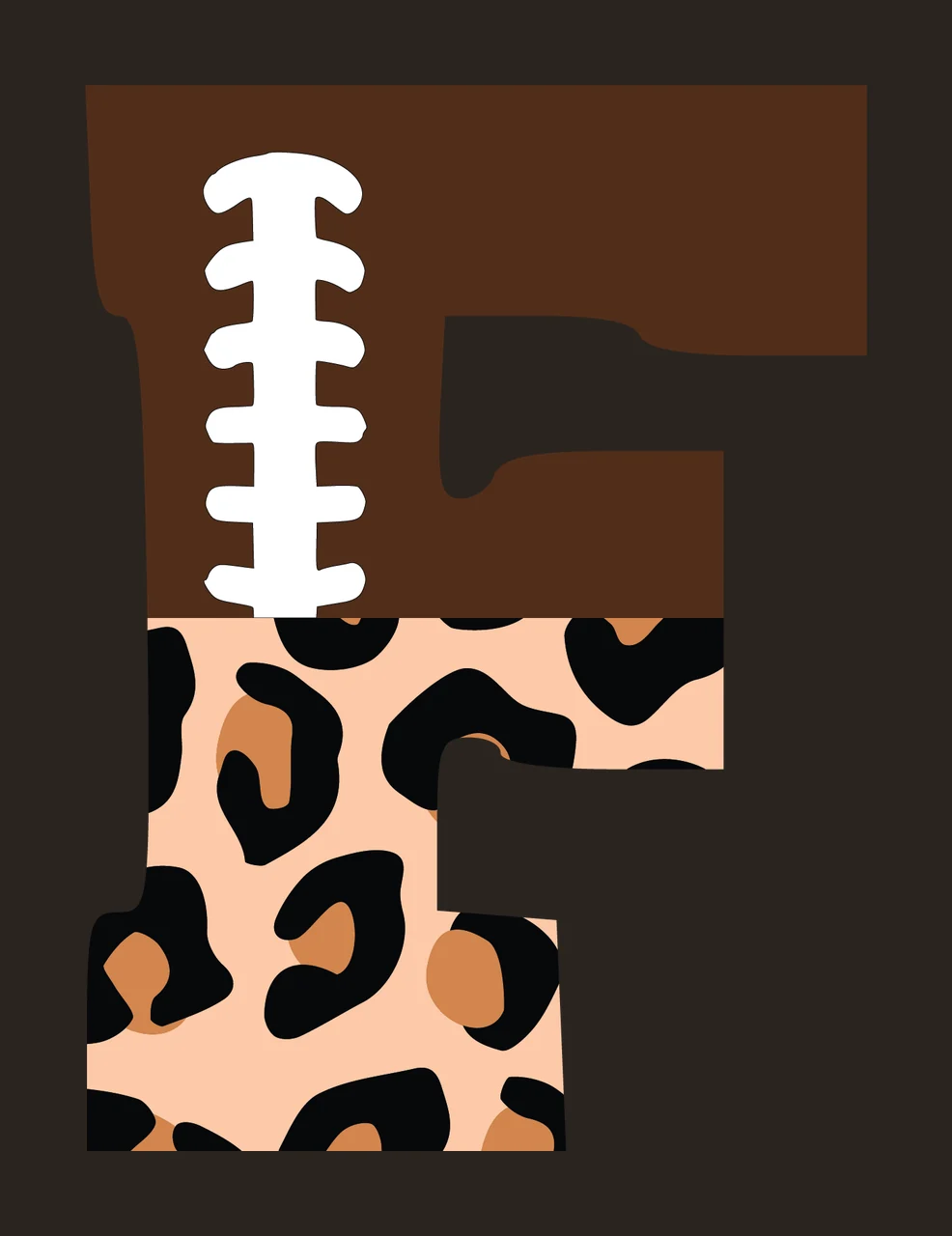 Football Font Half Leopard Character 30 american gridiron touchdown contrast preview thumbnail