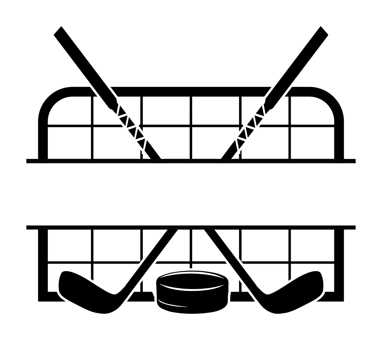 Hockey Equipment Compose With Graphics And Sport