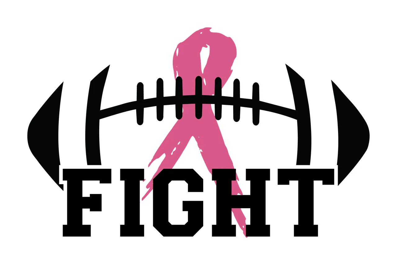 Can Glass Wrap Fight Football Ribbon Awareness Graphic