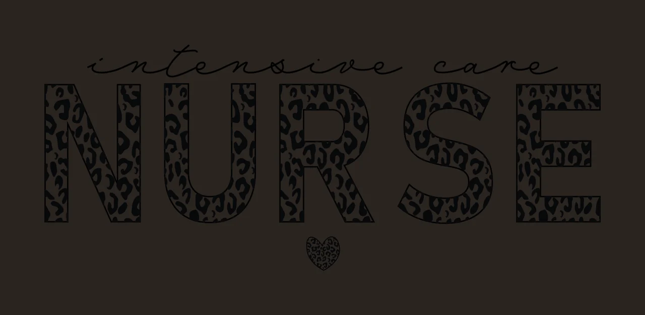 Intensive Care Nurse Text Heart typography black white background contrast preview thumbnail