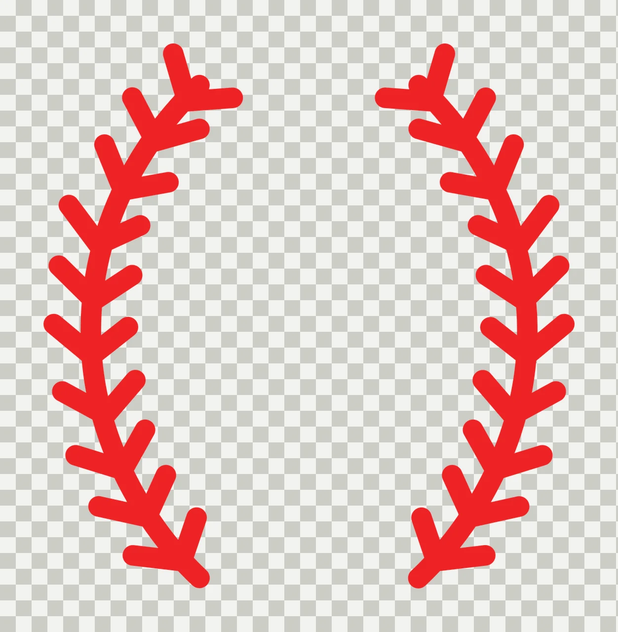 Two Opposing Curved Black Laurel Leaf Wreath Silhouette leaves transparency and detail preview thumbnail