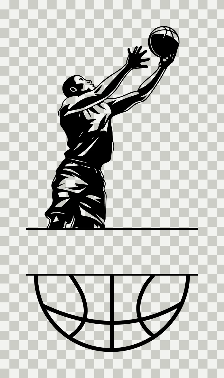 Can Glass Wrap Basketball Player Shooting With Horizontal transparency and detail preview thumbnail