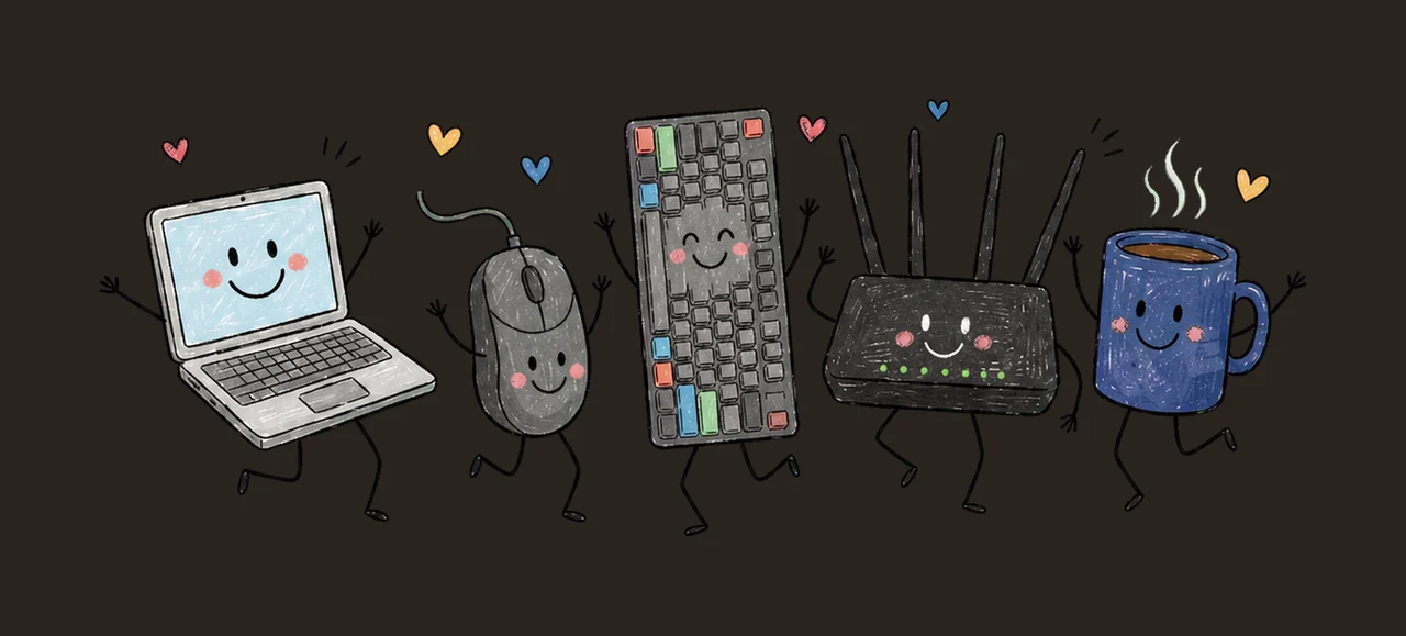 IT Doodle Computer Tech Shirt Design IT Support Variation D contrast preview thumbnail