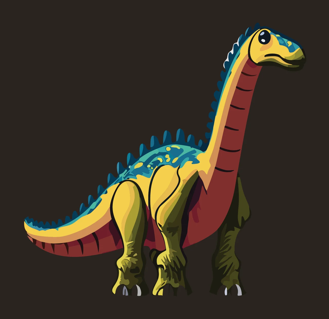 Dinosaur Long Necked Skeleton Silhouette standing graphic black contrast preview thumbnail