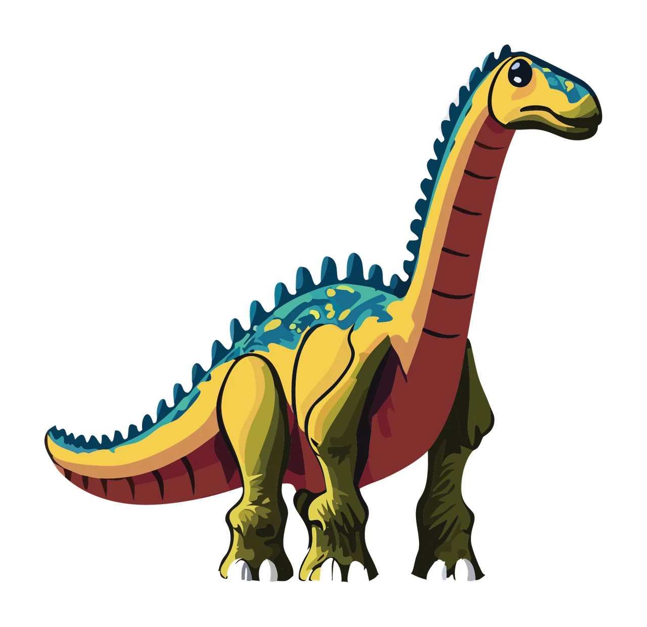 Dinosaur Long Necked Skeleton Silhouette standing graphic black