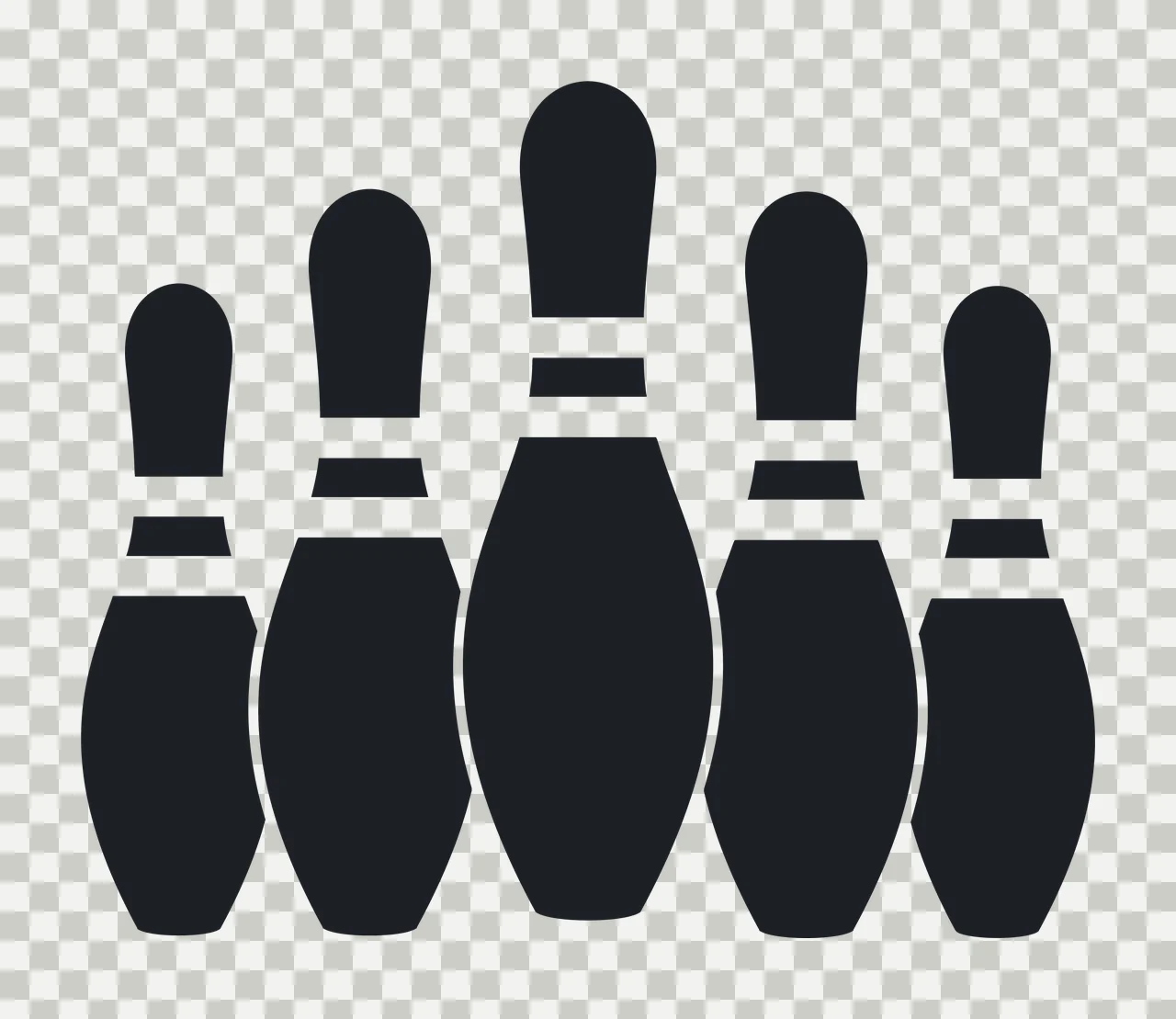 Bowling Pins With Five And Stripes transparency and detail preview thumbnail