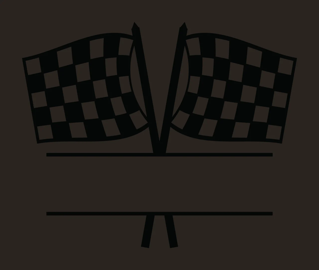 Two Checkered Racing Flags With Horizontal Frame Bars crossed contrast preview thumbnail