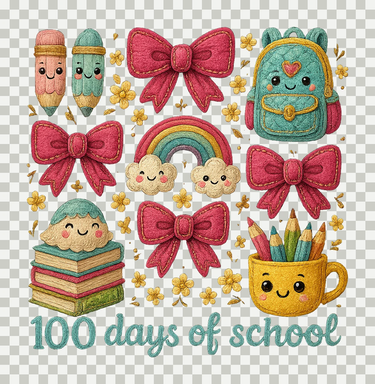 100 Days of School Coquette Teacher Design Cute School transparency and detail preview thumbnail