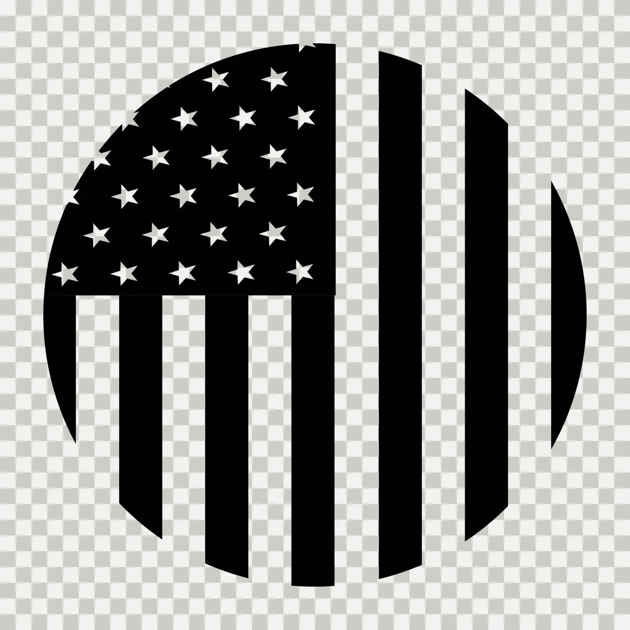 Keychain Circular Flag Symbol With Stars circle patterned stripes transparency and detail preview thumbnail