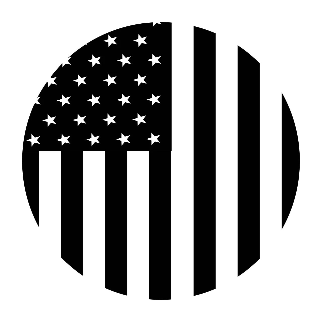 Keychain Circular Flag Symbol With Stars circle patterned stripes