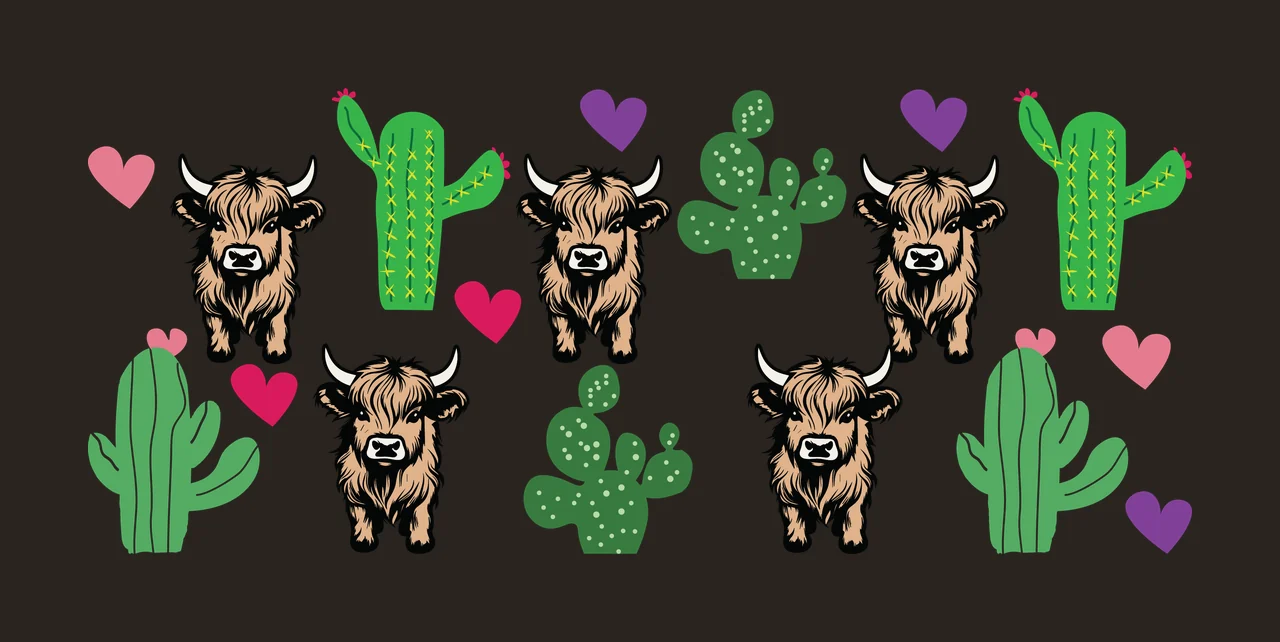 Can Glass Wrap Four Hairy Mammals And Cacti mammal standing contrast preview thumbnail