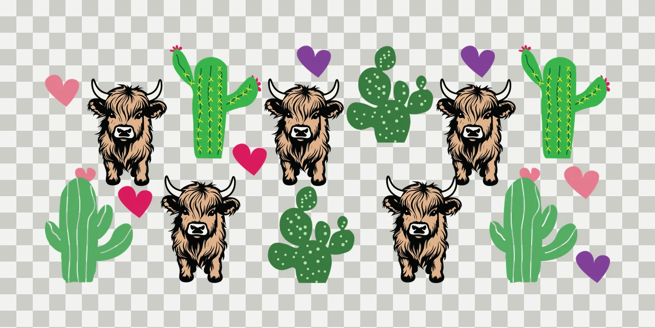 Can Glass Wrap Four Hairy Mammals And Cacti mammal standing transparency and detail preview thumbnail