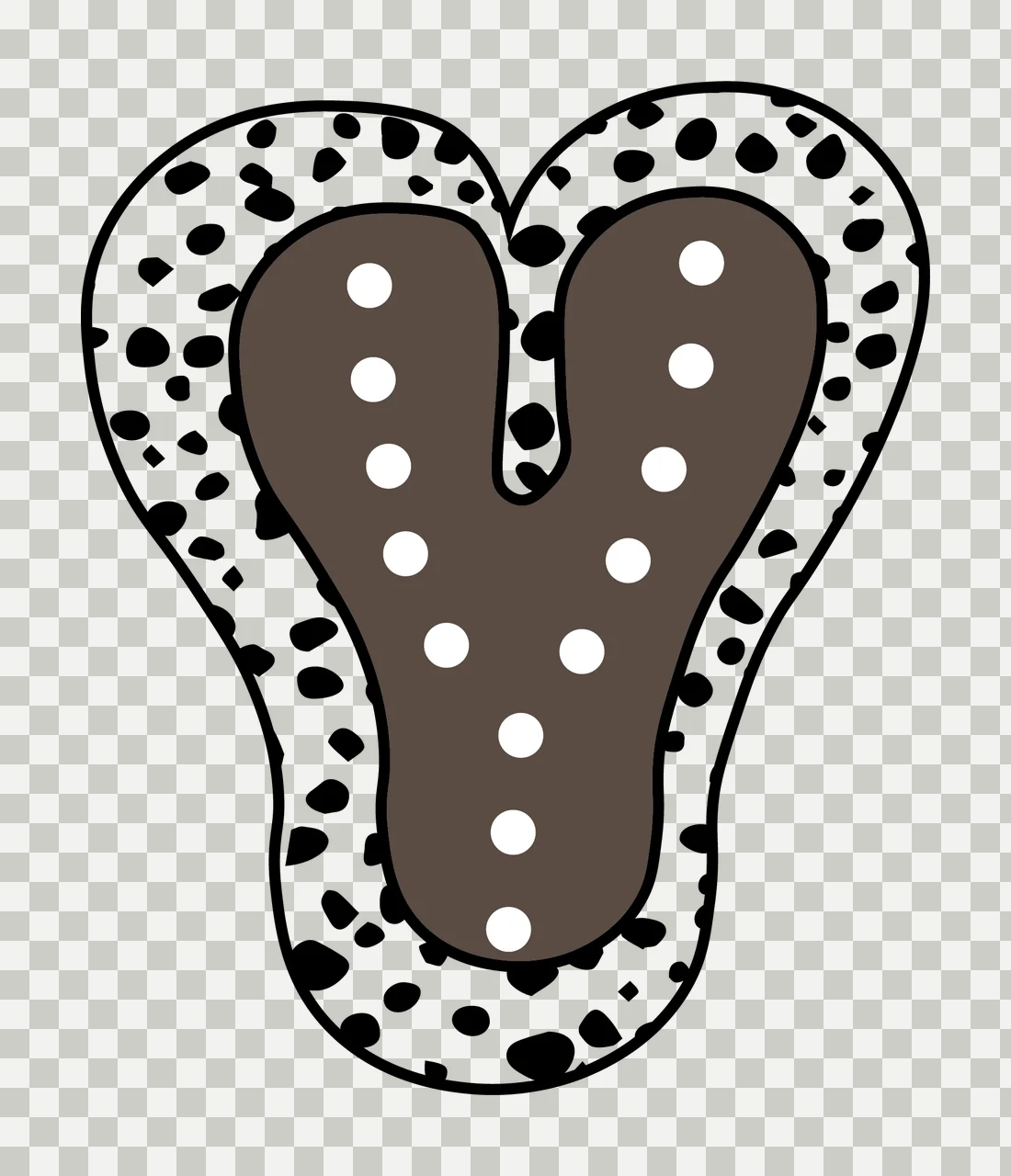 Dalmatian Dots Font Race Doodle Character 07 racing checkered flag transparency and detail preview thumbnail