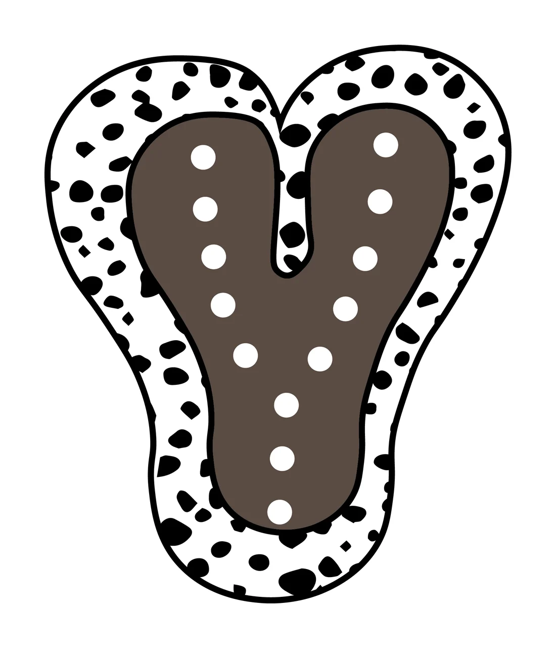 Dalmatian Dots Font Race Doodle Character 07 racing checkered flag
