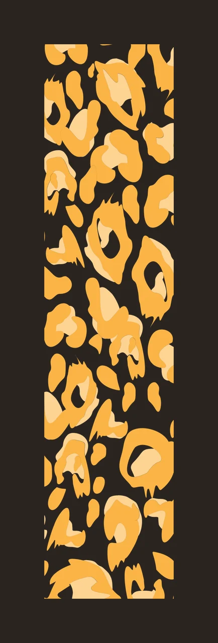 Leopard print pattern Illustration with animal spots and rosettes in orange, yellow and white contrast preview thumbnail