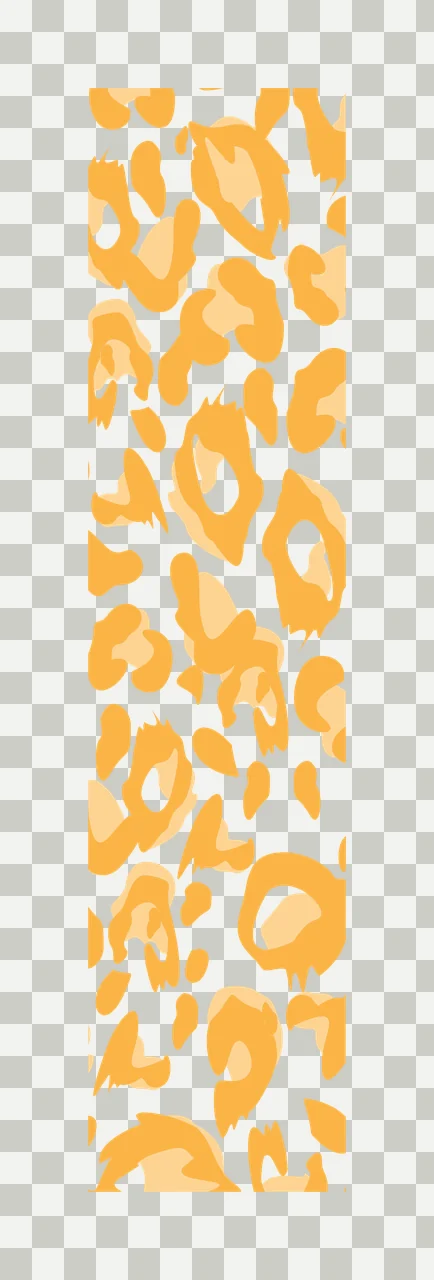Leopard print pattern Illustration with animal spots and rosettes in orange, yellow and white transparency and detail preview thumbnail
