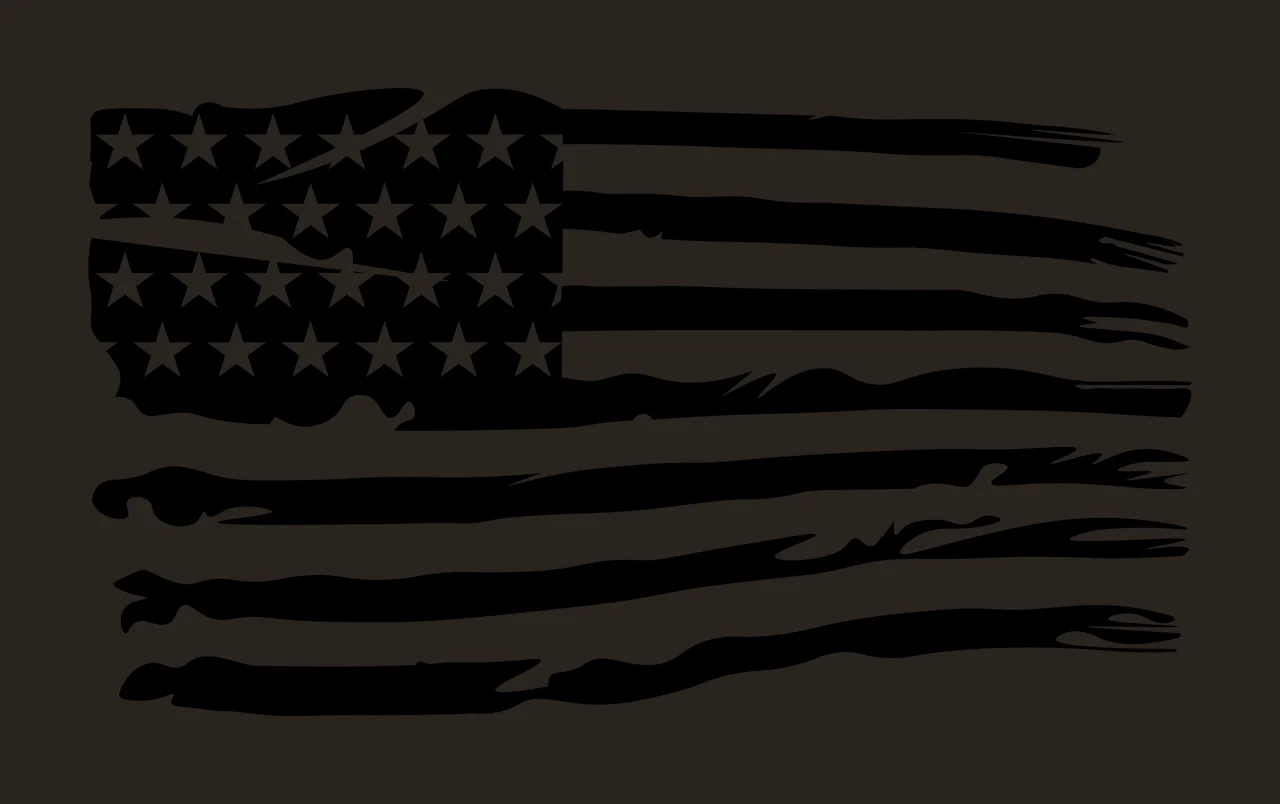 Black Flag Distressed American Silhouette waving stars stripes contrast preview thumbnail