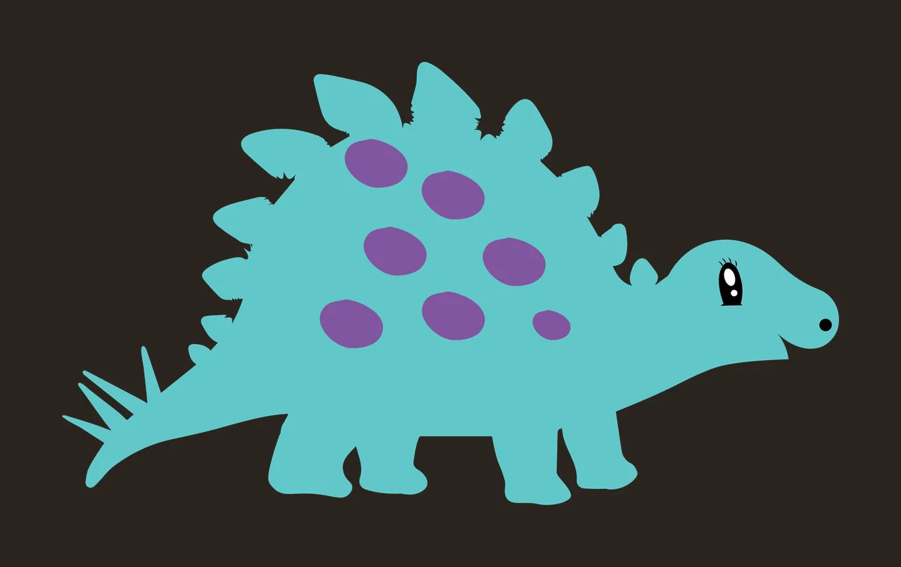Dinosaur Stegosaurus Side Profile standing spines tail plates contrast preview thumbnail