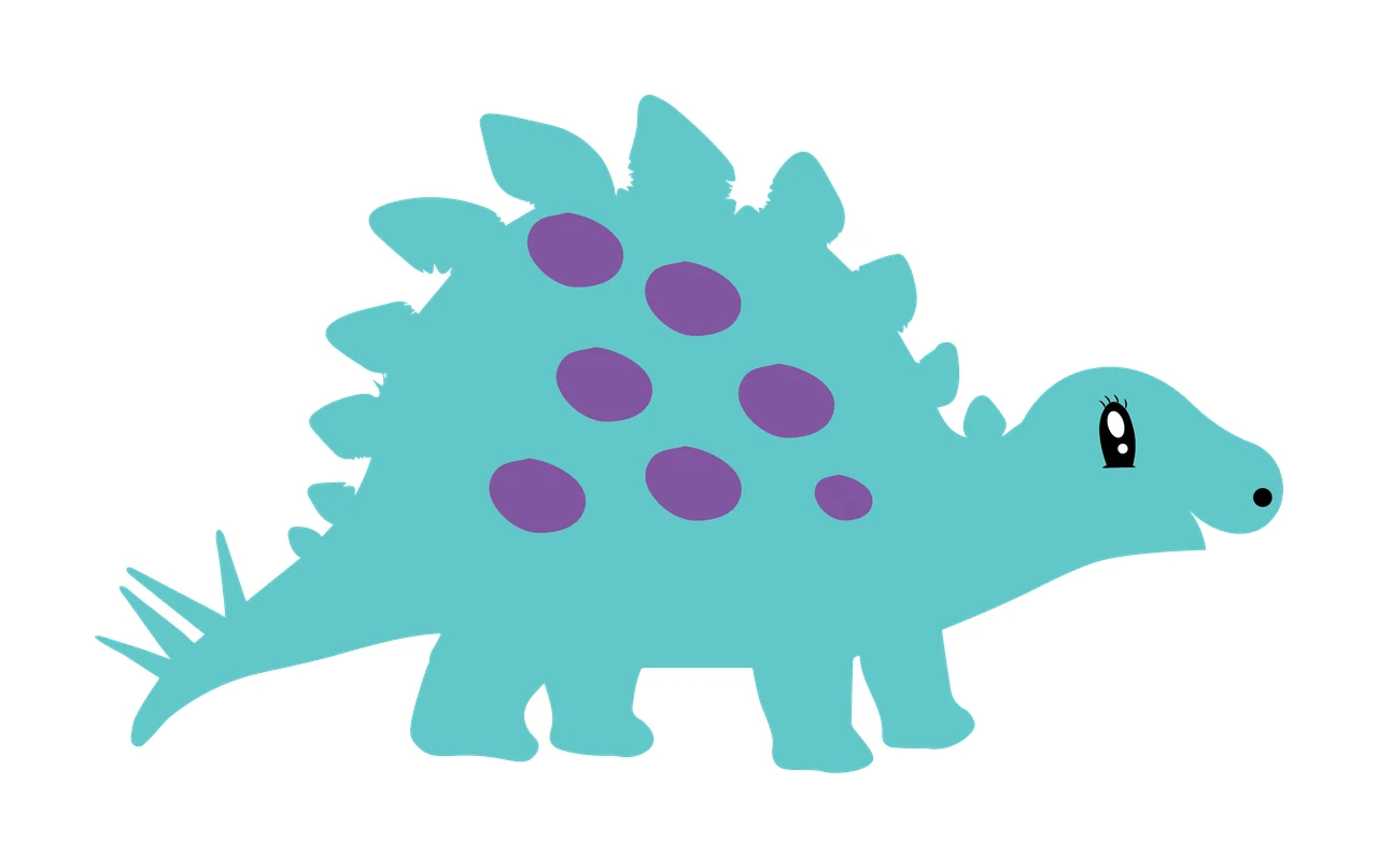 Dinosaur Stegosaurus Side Profile standing spines tail plates