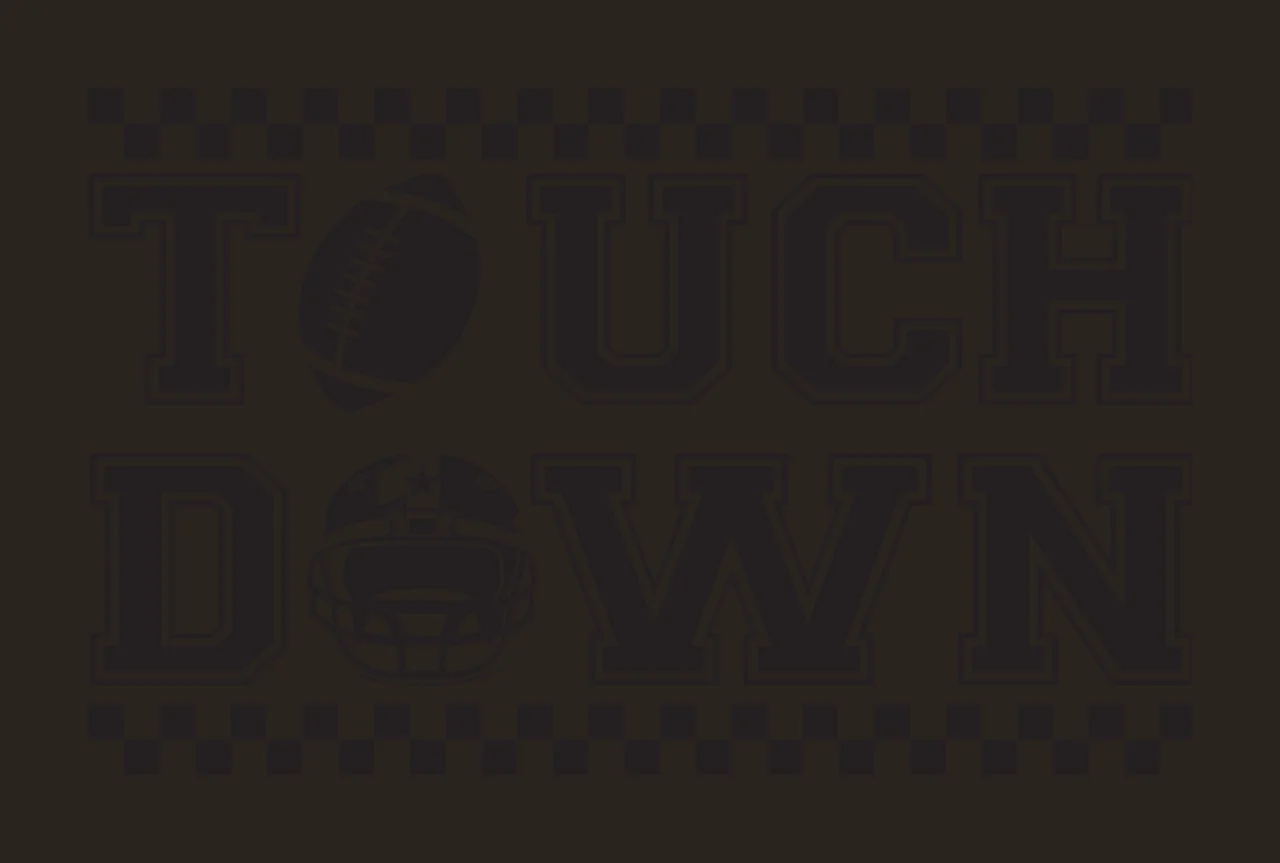Touch Down Black And White Text Graphic football helmet checkered contrast preview thumbnail