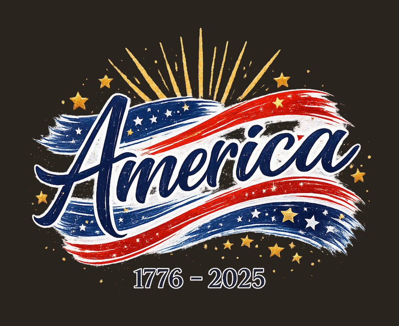250 Years American Flag Anniversary USA 250th Birthday contrast preview thumbnail