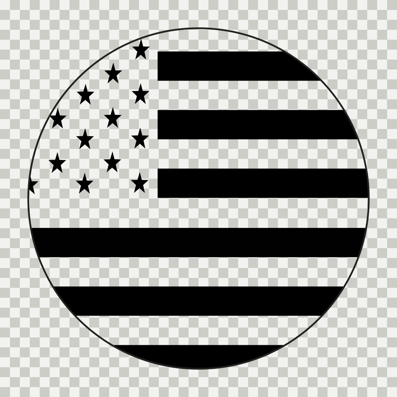 Large Solid Black Circle Centered On A White geometric plain transparency and detail preview thumbnail