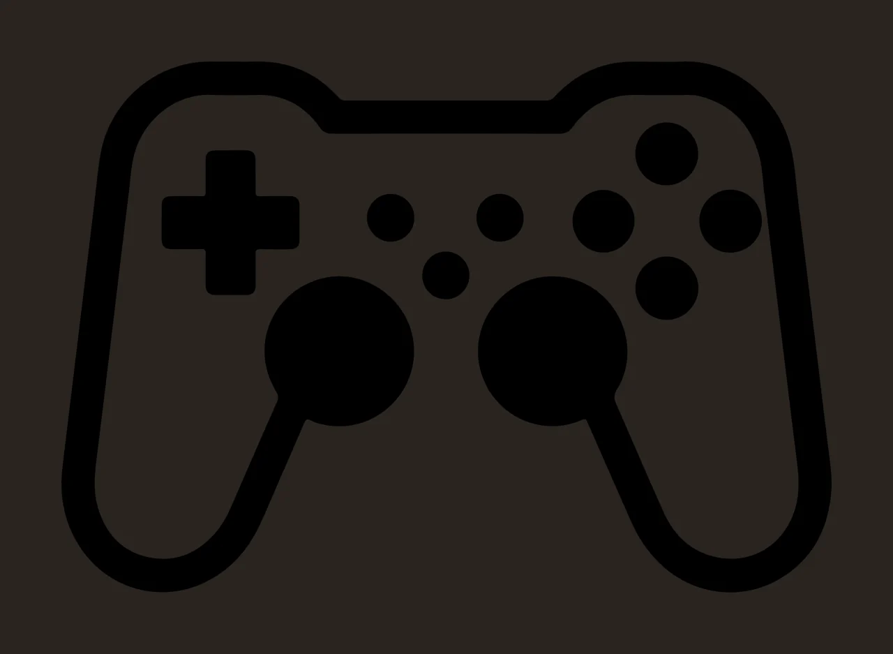 Black Silhouette Of A Classic Game Controller idle buttons contrast preview thumbnail