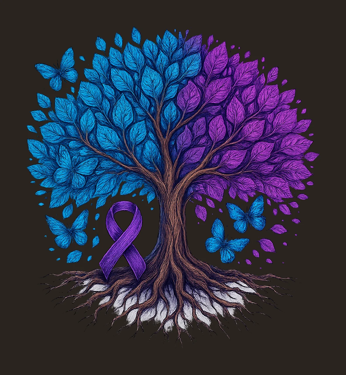Alzheimers Disease Awareness Forget Me Not Design Warrior contrast preview thumbnail