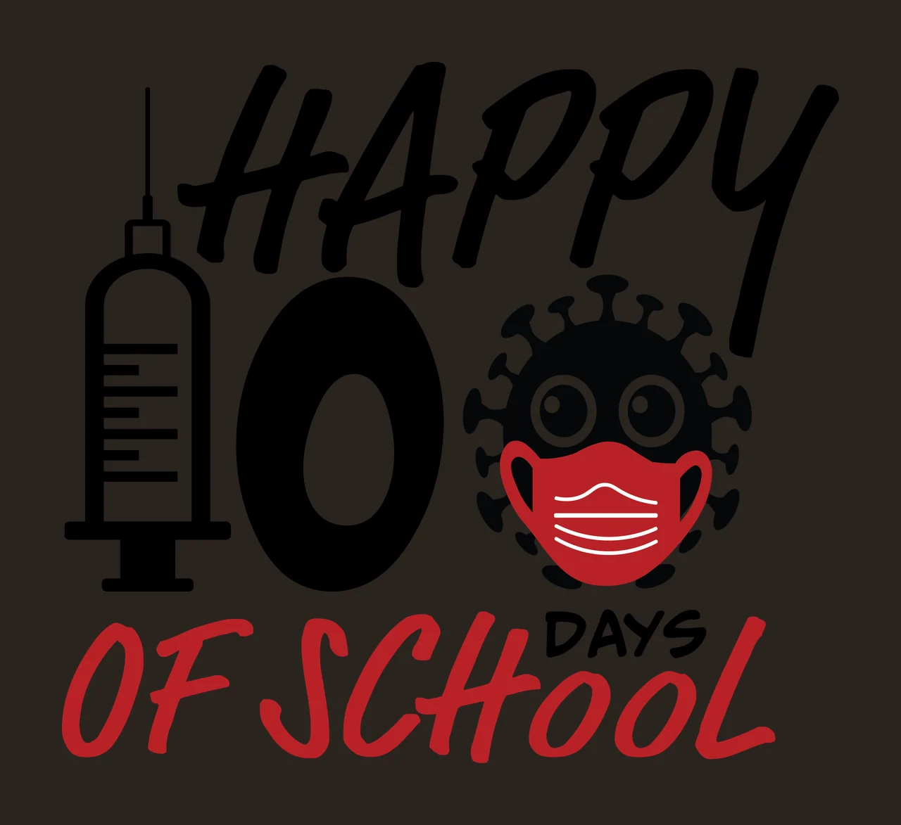 Happy 100 Days Of School Graphic typography and icons syringe contrast preview thumbnail