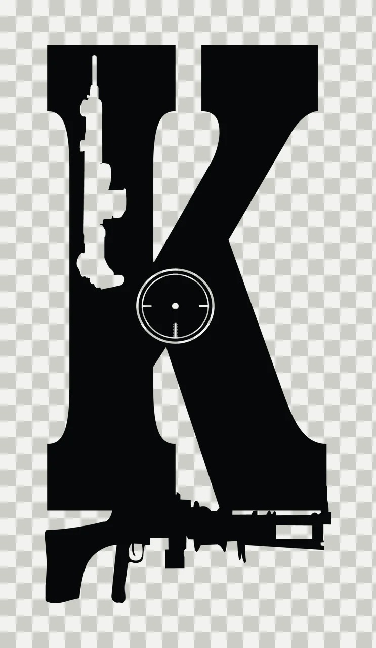 Gun Alphabet Character 01 scalable logo design icon transparency and detail preview thumbnail