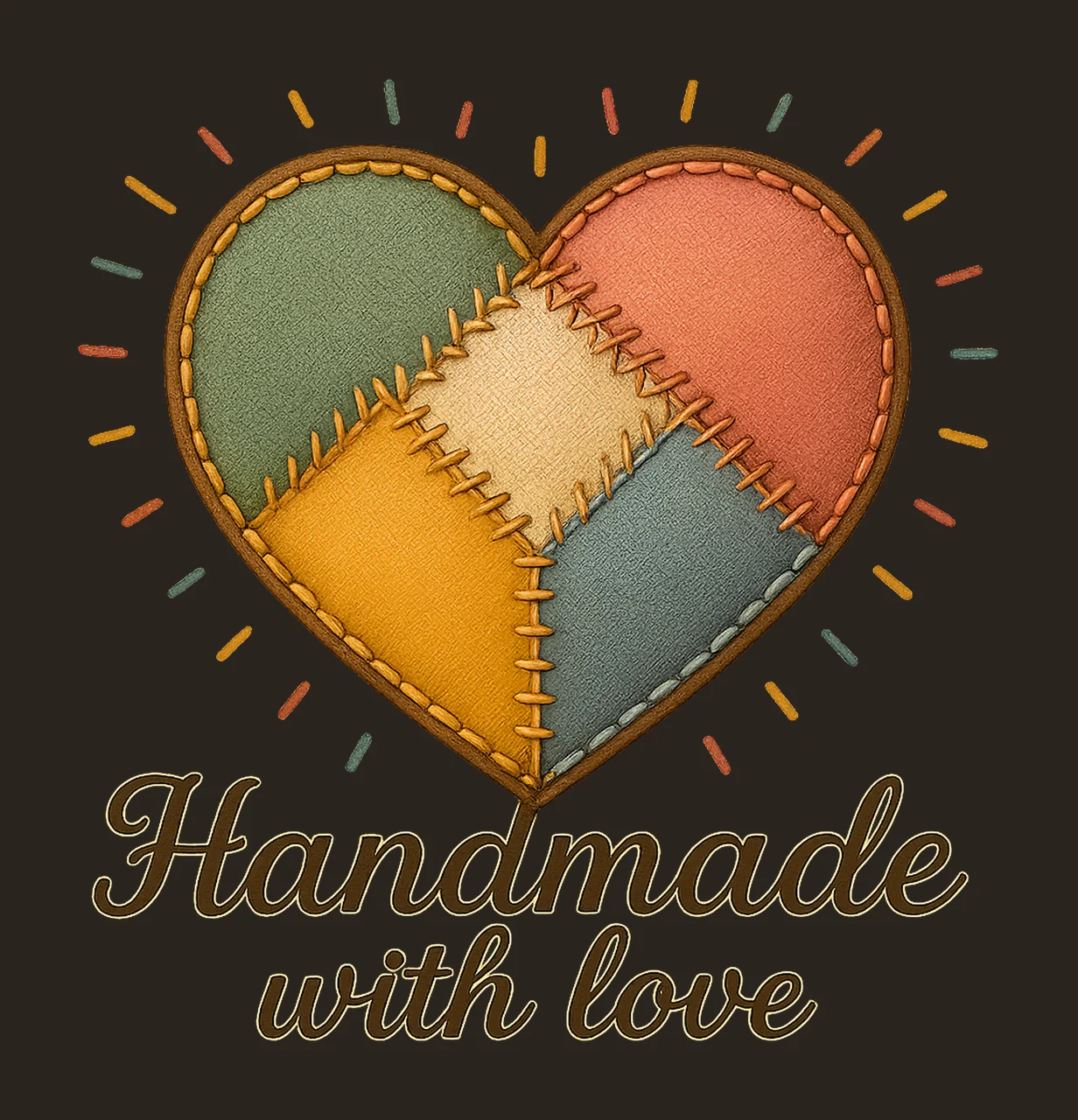 Sprinkled With Love Patchwork Heart Applique Design Cute contrast preview thumbnail