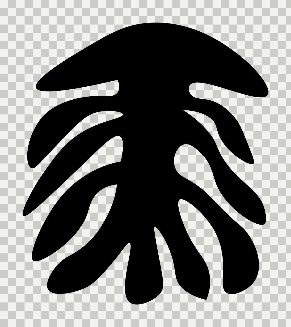 Abstract Organic Shaped Silhouette With Multiple Extending Curving transparency and detail preview thumbnail