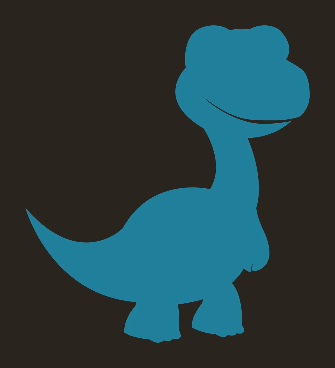 Dinosaur Solid Black Silhouette Of A Small standing long neck contrast preview thumbnail