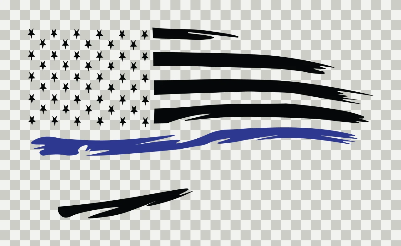 Flag Horizontal Graphic With Jagged Brush Stroke Stripes stars transparency and detail preview thumbnail