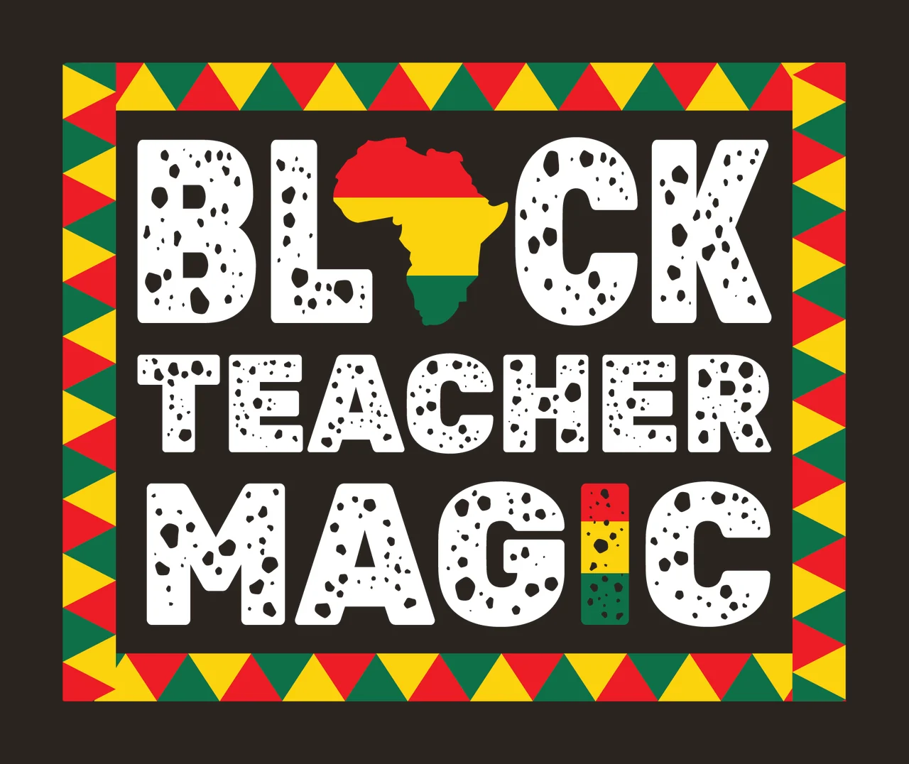 Black Teacher Magic Graphic Box typography boxed map frame contrast preview thumbnail
